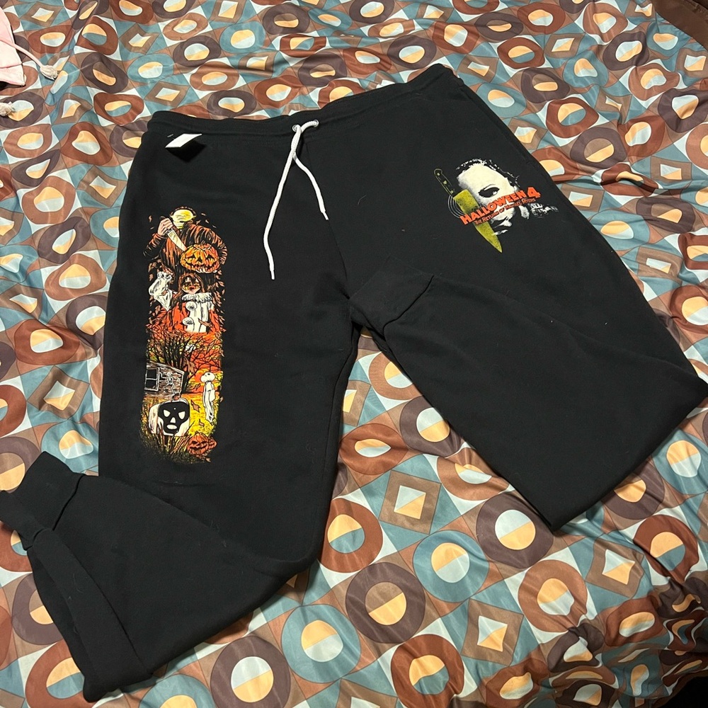 Halloween 4 Michael Myers Black Graphic Sweatpants
